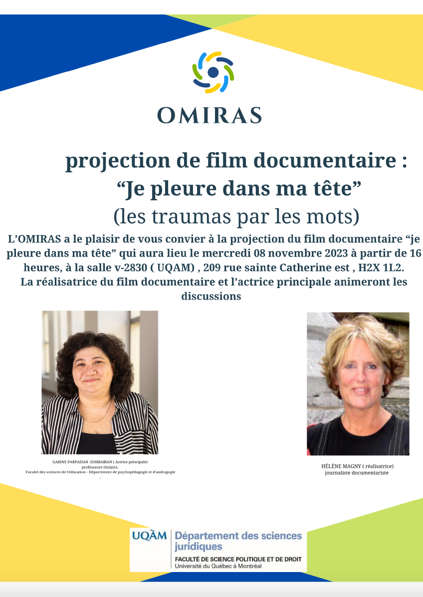 Projection du film documentaire « Je pleure dans ma tête »