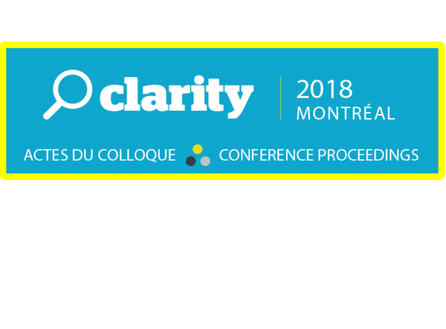 Clarity 2018 : les actes du colloque sont disponibles