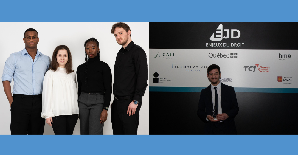 Toutes nos félicitations à l’équipe « Hammer » et Rami El Hama, pour leurs victoires dans la compétition « Enjeux du droit » !