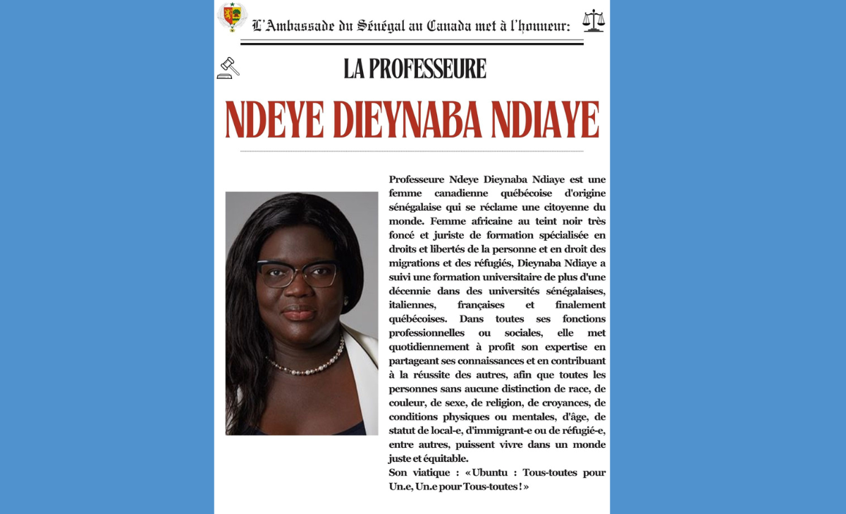 Toutes nos félicitations à la professeure Ndeye Dieynaba Ndiaye !