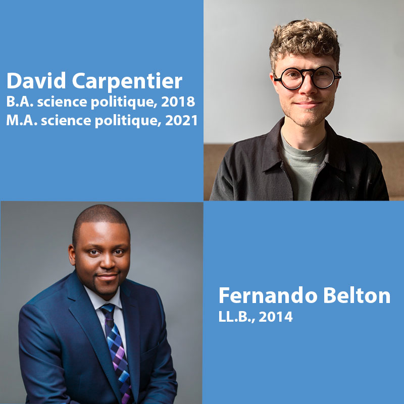 Me Fernando Belton et David Carpentier, lauréats 2021 du prix de la relève
