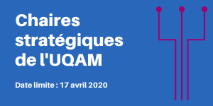 Concours 2020 des Chaires stratégiques de l’UQAM