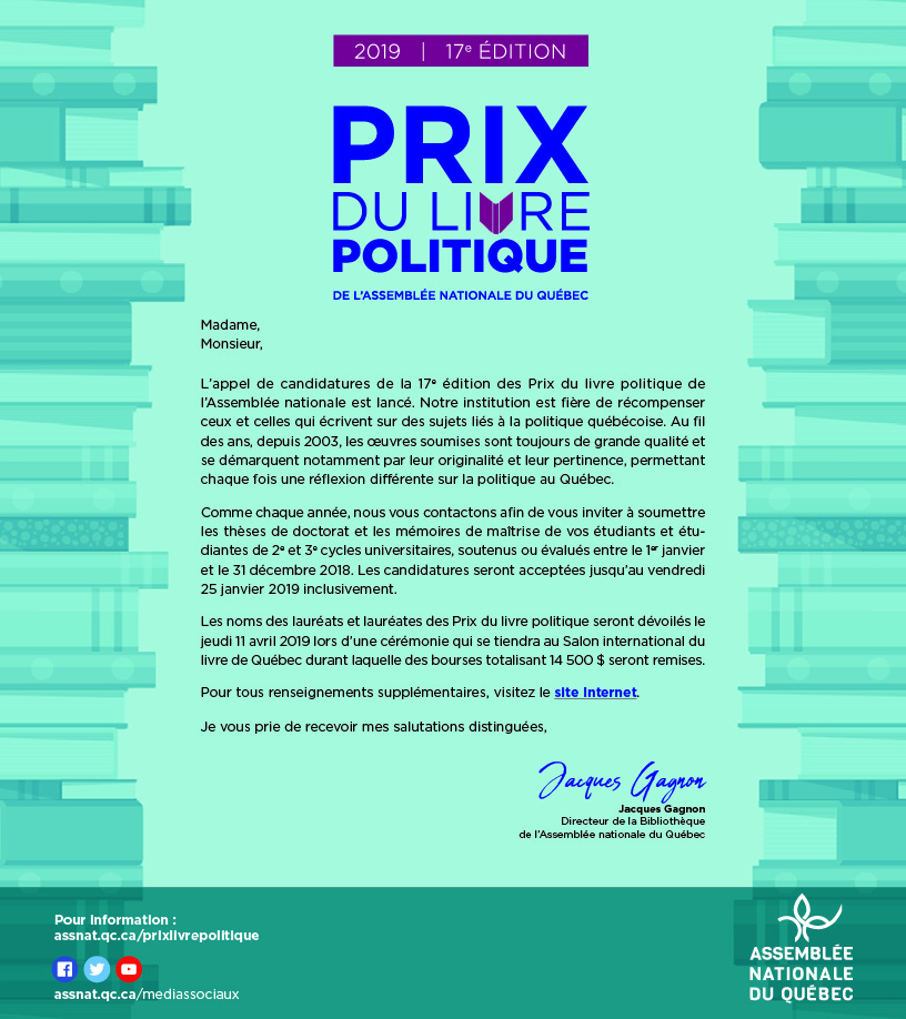 Prix du livre politique 2019